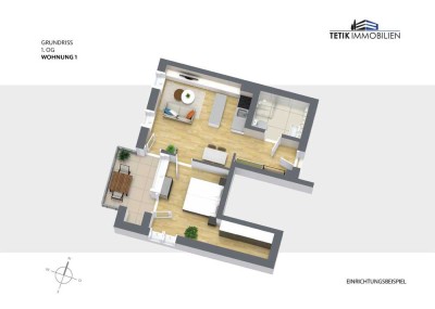 Attraktive 2 -Zimmer-ETW  mit Aufzug und Tiefgaragen-Stellplatz in 79211 Denzlingen