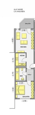 Attraktive und helle  2-Zimmer-Wohnung mit Balkon in Mönchengladbach-Wickrath