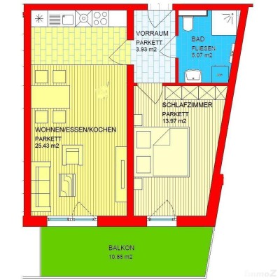 Moderne 2-Zimmer-Neubauwohnung mit Balkon und Tiefgarage bei Mur-Radweg/Andritz - Neugasse