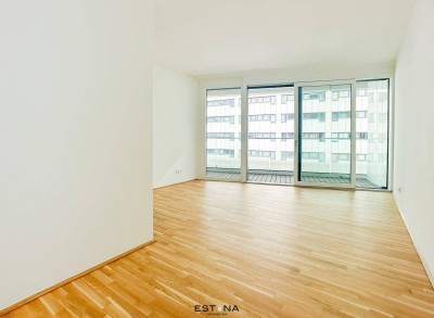 Nähe U1 Station Kaisermühlen - Singlewohnung mit optisch abgetrenntem Schlafbereich - Neubau