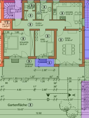 Wohnen mit Komfort: 3 Zimmer, große Terrasse, Garten und direkter Zugang von den Parkplätzen