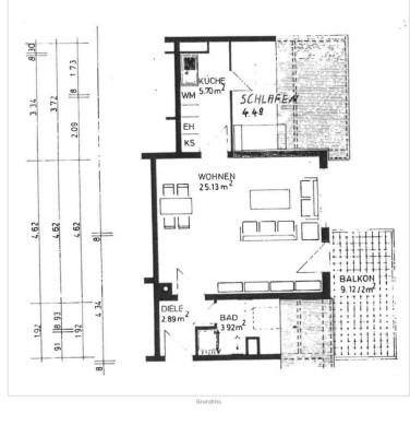 Schöne 1,5-Zimmer-Wohnung mit großem Balkon und Tiefgaragen Stellplatz