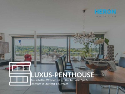 LUXUS-PENTHOUSE – Traumhaftes Wohnen mit großer Terrasse, Spa & Innenhof in Stuttgart-Feuerbach