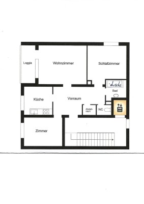 Freundliche 3- Zimmer Wohnung in zentraler Lage