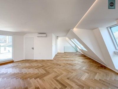 Elevate 1090 – Erstbezug: Dachgeschoss - Maisonette Wohnung (klimatisiert) mit großer Dachterrasse nahe U6 Alser Straße, AKH!