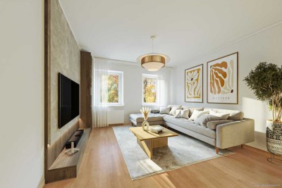 Ludwigsvorstadt-Isarvorstadt: Frisch renovierte 3-Zi.-Altbauwhg. mit ca. 2,70 m Deckenhöhe & Balkon