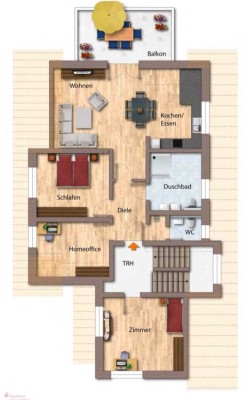 Neuwertige Wohnung mit vier Zimmern sowie Balkon und EBK in Rheinau