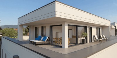 Neubau Penthouse mit 82m² Dachterrasse und Kaminanschluss mit Lift in Graz im Bau