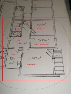 Vollmöblierte gepflegte 3-Zimmer-Wohnung mit Einbauküche in der Nähe von Lerchernauer See