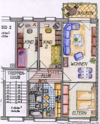 Balkon, PKW-Stellplatz und fairer Preis --- 4-Raum-Whg. im Hochparterre !