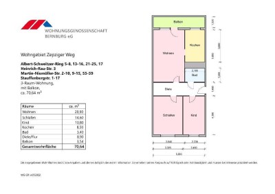 3-Raum-Wohnung im Erdgeschoss zu vermieten