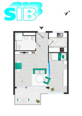 gepflegte Seniorenwohnung, ab  60 Jahre + -- 46 m² - 1 Person, zum  1.4.2025 in Langenargen