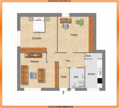 Souterrain-Wohnung 2-ZKB in Boppard-Buchenau
