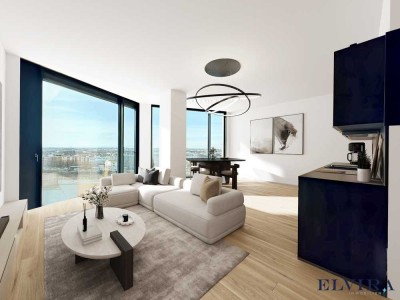 ELVIRA - FRIENDS Tower in Neuhausen-Nymphenburg, exklusive 1-Zimmer Wohnung mit einzigartigem 180-Gr