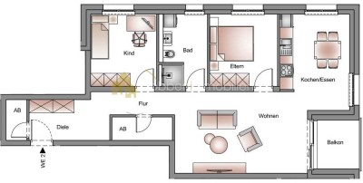 3,5 Zimmer-Wohnung mit Gartenterrasse
im Erdgeschoss - Erstbezug!
