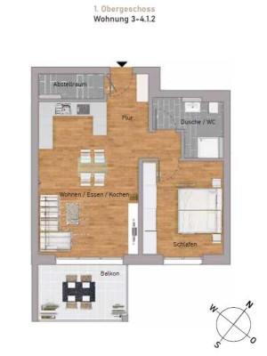 Erstbezug mit Balkon und Einbauküche: Exklusive 2-Zimmer-Wohnung mit geh. Innenausstattung