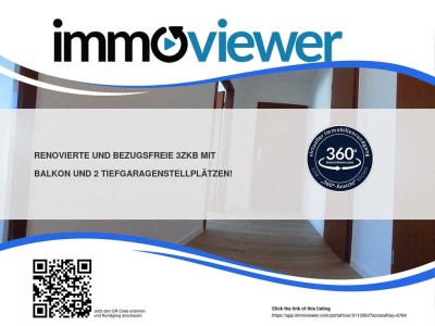 Renovierte und bezugsfreie 3ZKB mit Balkon und 2 Tiefgaragenstellplätzen!