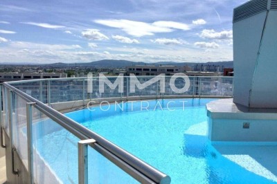 Voll möblierte 3 Zimmer Wohnung mitLoggia, Pool, Sauna, Terrasse undFitnessstudio am Wienerberg!