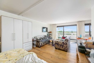 Möbliertes 1,5 Zimmer-DG-Apt. mit Weitblick nach Mannheim - Kapitalanleger aufgepasst!