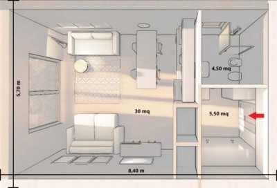 Stilvolle, sanierte 1-Raum-Wohnung mit Einbauküche in Andernach