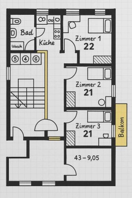 Kapitalanlage Dreizimmerwohnung,saniert und vermietet