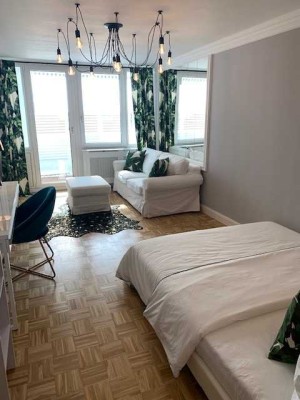 Moderne 1-Zimmer-Wohnung mit Balkon, teilmöbliert