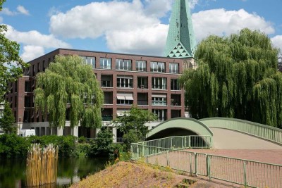 Luxuriös möblierte 2,5-Zimmer-Wohnung mit Dachterrasse, Loggia und Kamin im Herzen von Bocholt