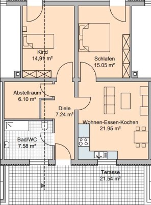 Moderne 3,5 Zi. Erdgeschosswohnung mit Terrasse und großem Garten