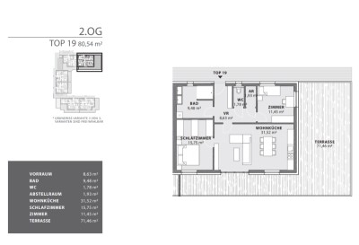 Neubauprojekt: Moderne Penthouse-Eigentumswohnung (80m²) mit großer Terrasse und Lift in Fürstenfeld! Provisionsfrei!