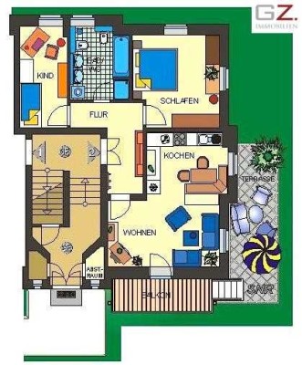 Plauen: Vermietete Wohnung im Hochparterre mit großem Balkon, Gartenterrasse mit großem Gartenanteil