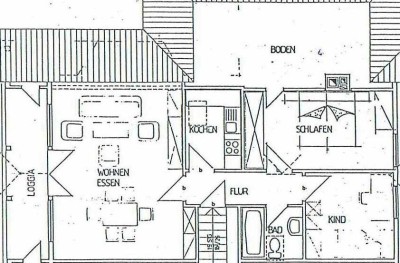 Helle Dachgeschosswohnung (3-ZKB) in Carlsberg zu vermieten