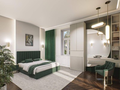 DG-Wohnung im Villenviertel: Dachterrasse, Lift, Luftwärmepumpe, Fußbodenheizung, Weinkeller u.v.m.!