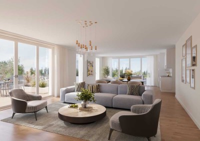 Weißensee: Langhansstr: ERSTBEZUG im NEUBAU ab Anfang 2026: 4-5-Zi-EG-Whg, 2 Bäder + 2 TERRASSEN