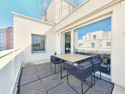 +++ AMBIENTE22: TOP-moderner 3-Zimmer-WOHNTRAUM mit großzügiger 11,30 m² Terrasse und Tiefgaragenplatz beim Blumengärten Hirschstetten! +++