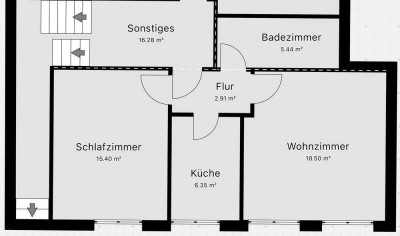 Erstbezug nach Kernsanierung; 2 Zi-Whg in zentraler Lage für 1 Person