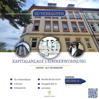 Solide Kapitalanlage im Leipziger Osten – 3-Zimmer-Wohnung mit langfristigem Potenzial