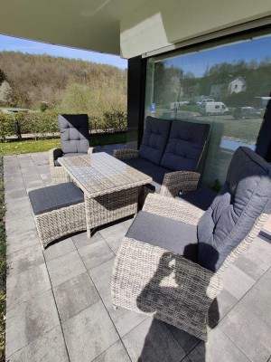 moderne 2-ZKB-Erdgeschoss-Wohnung mit Terrasse ab 01.11.2025 in Freudenberg am Gambachsweiher