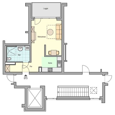 neuwertige 1-Zimmer-Wohnung in Langwasser