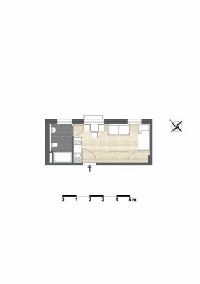 Modernes Single-Apartment im Erdgeschoß