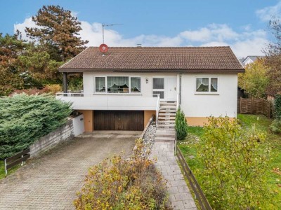 Mühlhausen-Ehingen:
Gepflegtes & sonnenverwöhntes  Einfamilienhaus im Bungalow-Stil