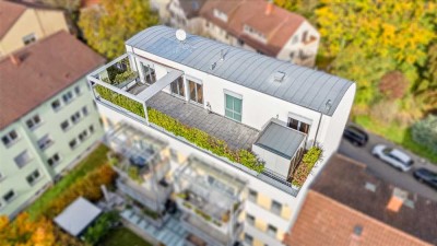 Exklusive 3-Zimmer-Penthousewohnung mit großzügiger Dachterrasse (77 m²) und Außen-Sauna