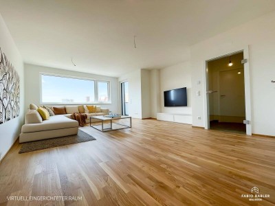 PROVISIONSFREI - NEUBAU | Klimatisierte 2-Zimmer Dachgeschoss-Traum mit Anninger-Blick &amp; großer Dachterrasse im Zentrum