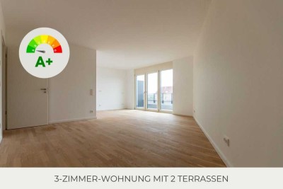 ** Wunderschöne Dachgeschoss-Wohnung | 2 Terrassen | Büro | Bad mit Wanne | Parkett | Aufzug **