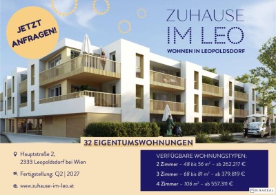 FÜR ANLEGER // Zuhause IM LEO | Schöne 1 Zimmer Gartenwohnung mit Terrasse | Tiefgarage im Gebäude | Hauptstraße | Frühjahr 2027 | Top 6-7
