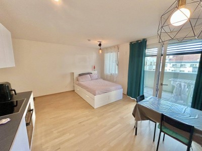 ab 01.12. verfügbar: smarte 1-Zimmer Wohnung mit großzügiger Freifläche!