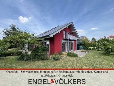 Osthofen – Schwedenhaus in traumhafter Feldrandlage mit Sauna, Holzofen und großzügigem Grundstück