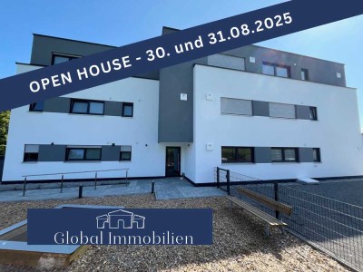 OPEN HOUSE 30.+31.08.25 - Neubau: Exklusive 3,5-Z.-WHG mit High-End Architektur + TG-Platz u. Balkon