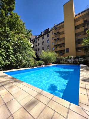 Provisionsfrei für Käufer/in : gemütliche 1-Z-Whg mit Balkon, Tiefgarage u. Pool mitten in München
