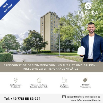 Für Ihre Pläne frei ab 01.11. | Preisgünstige Dreizimmerwohnung inkl. zwei Tiefgaragenplätzen