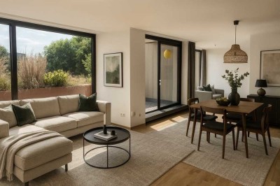 Licht, Weite, Wasser: Wohnen wie im Urlaub – 3,5-Zimmer-Erstbezug mit Schwimmbad & weitem Blick